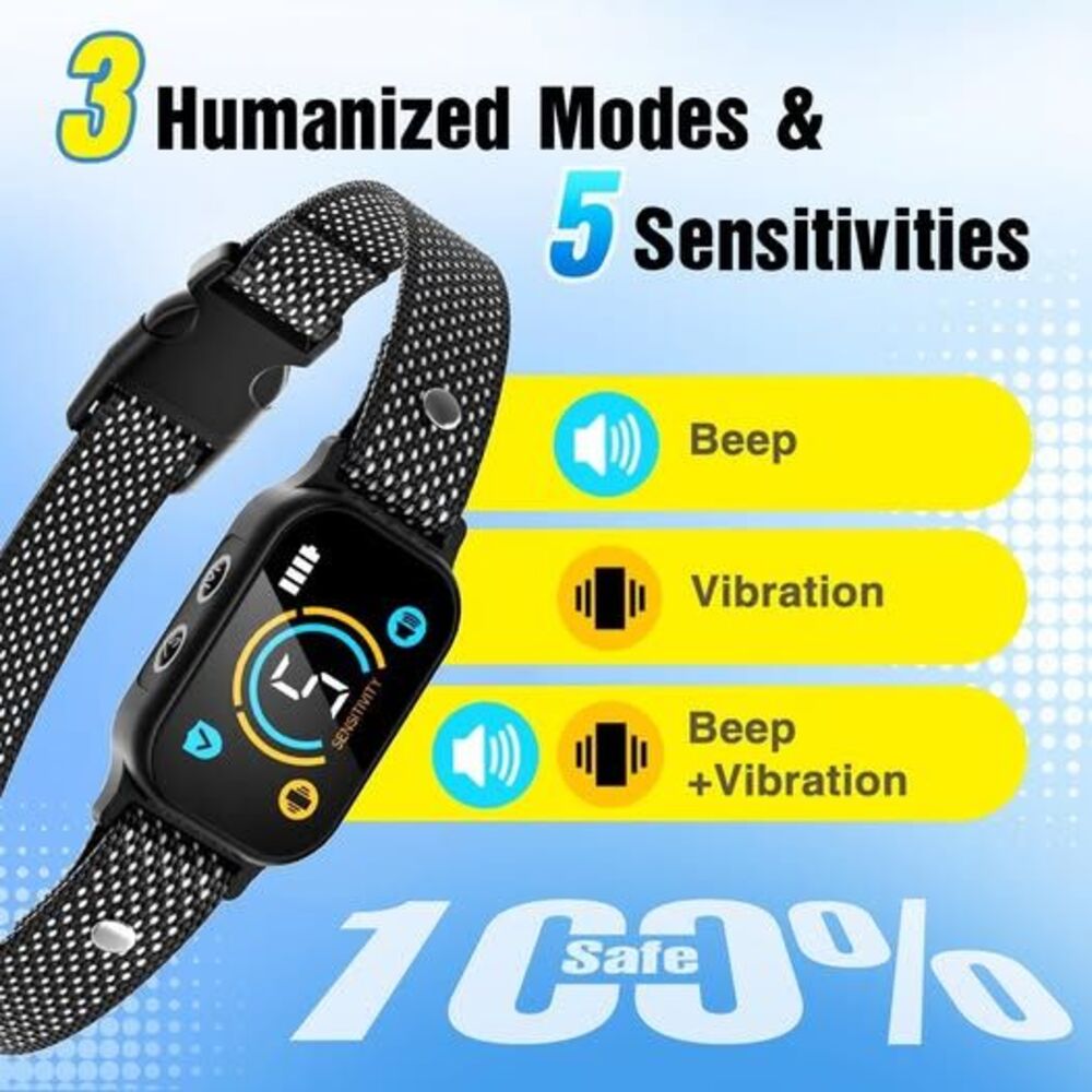 2 Pack Bark Smart Dog Bark Collar for Dogs, Rechargeable Training Collar